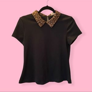 Cheetah collar shirt